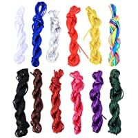 Healifty 12 Rollos-Paquete 10M Rainbow Nylon Cord String Bracelet Wire DIY Accessories (Colorful)
